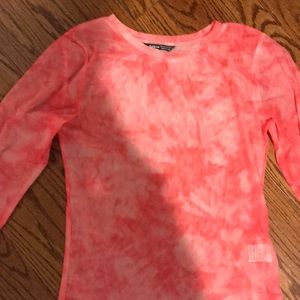 SHEIN pink tie die mesh top.  nvr used!